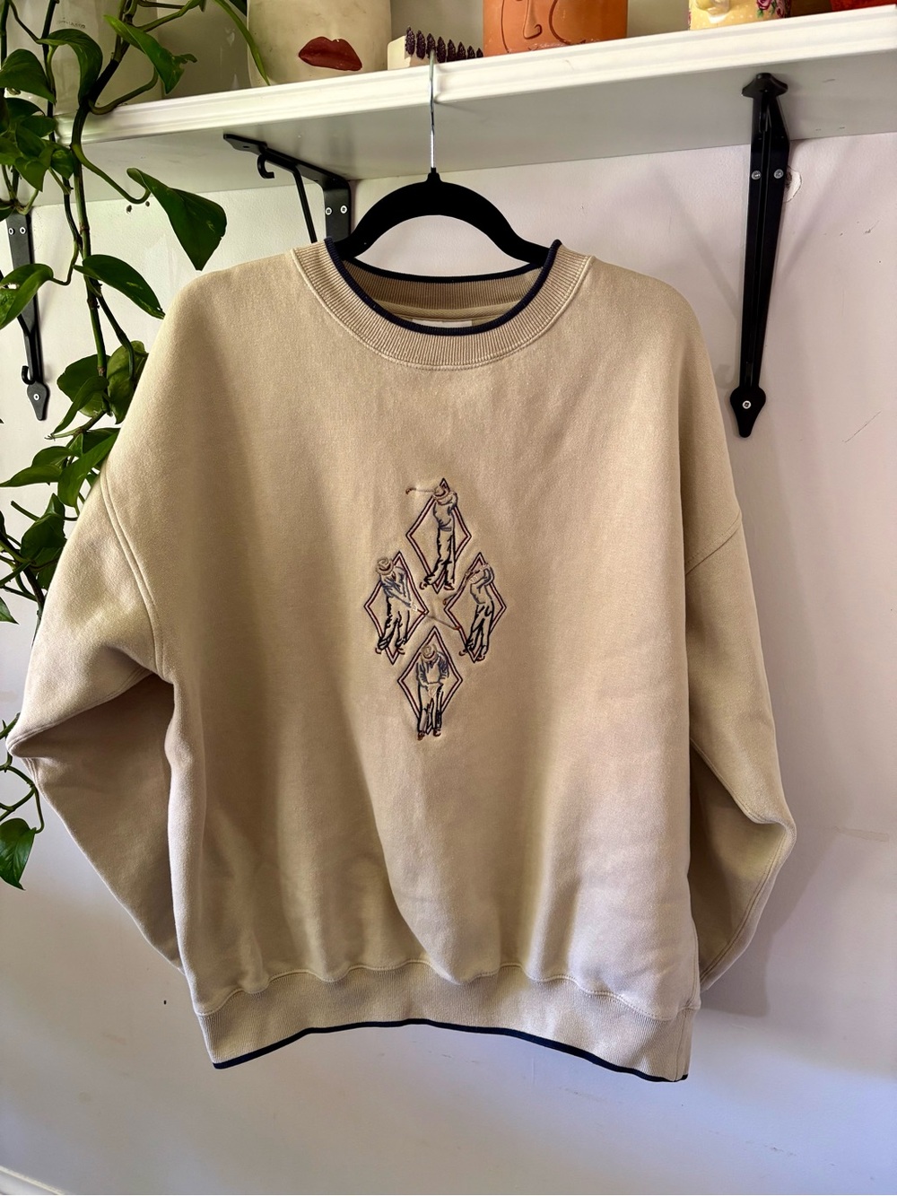 Men's Cream Graphic Crewneck Sweatshirt